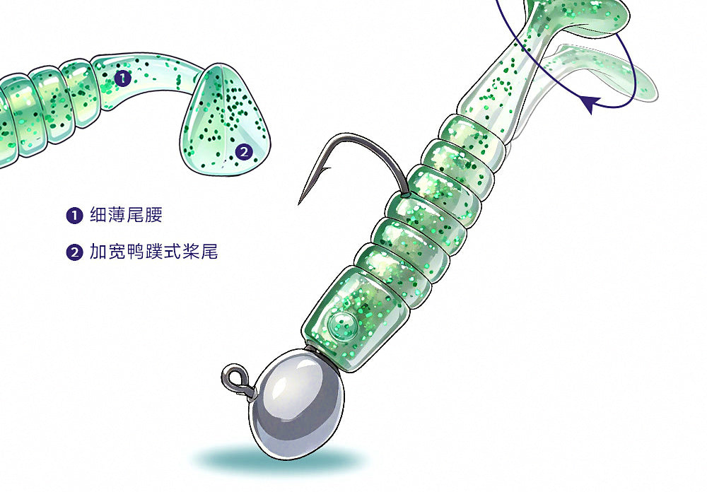 Mini Soft Plastic Worms 3–4 cm (1.2–1.6 in) with Hooks & Sinkers – product photo