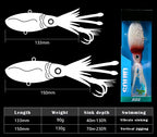Weighted Soft Squid Lure with 3D Eyes, 90–250 g (3.2–8.8 oz) – product photo