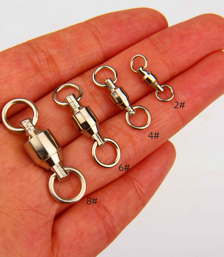 Stainless Steel Ball Bearing Swivels, Size 2–8, 5 or 50 Pack – product photo