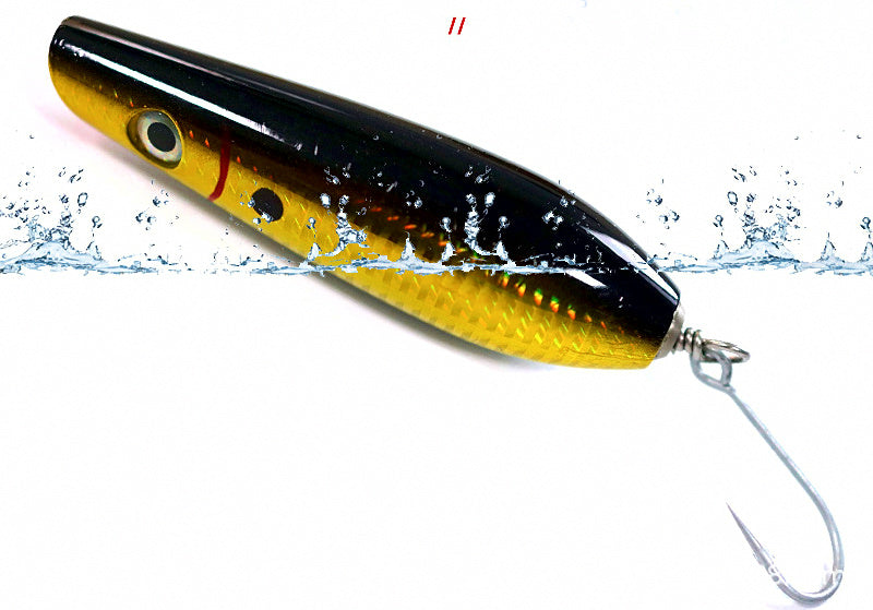Wooden Pencil Popper Topwater Lure, Blue – product photo