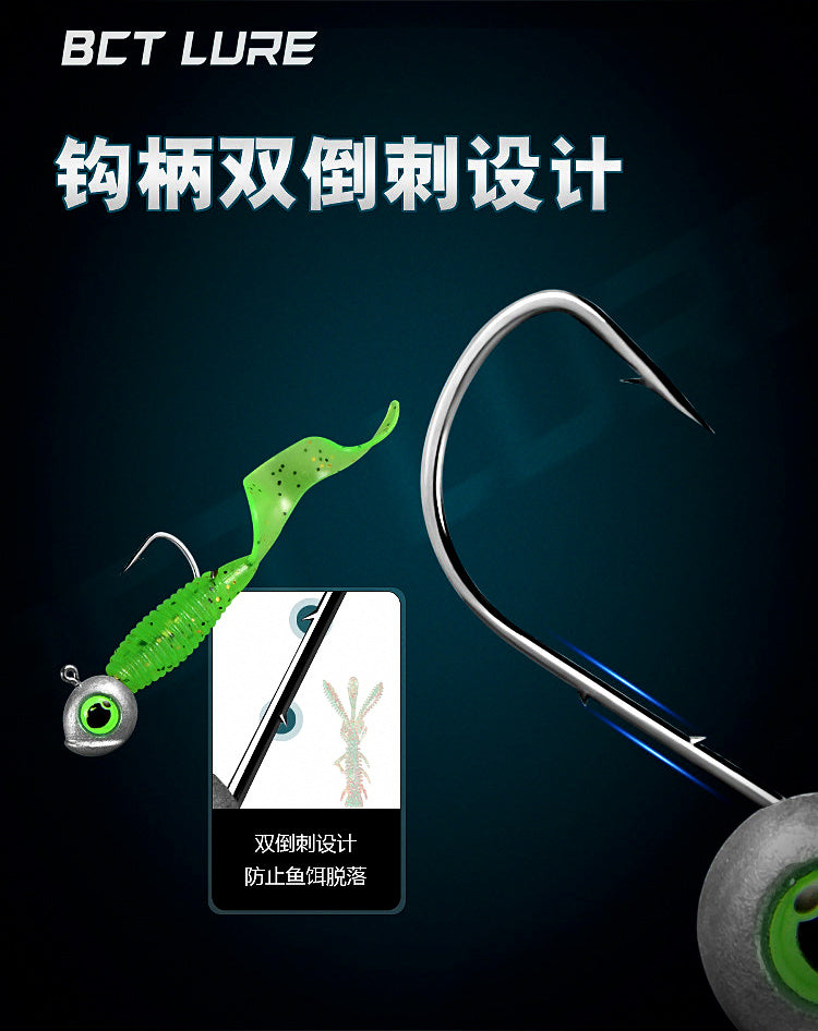 Glow Jig Head Hooks for Soft Plastics, 2.5–5.0 g (0.09–0.18 oz) – product photo