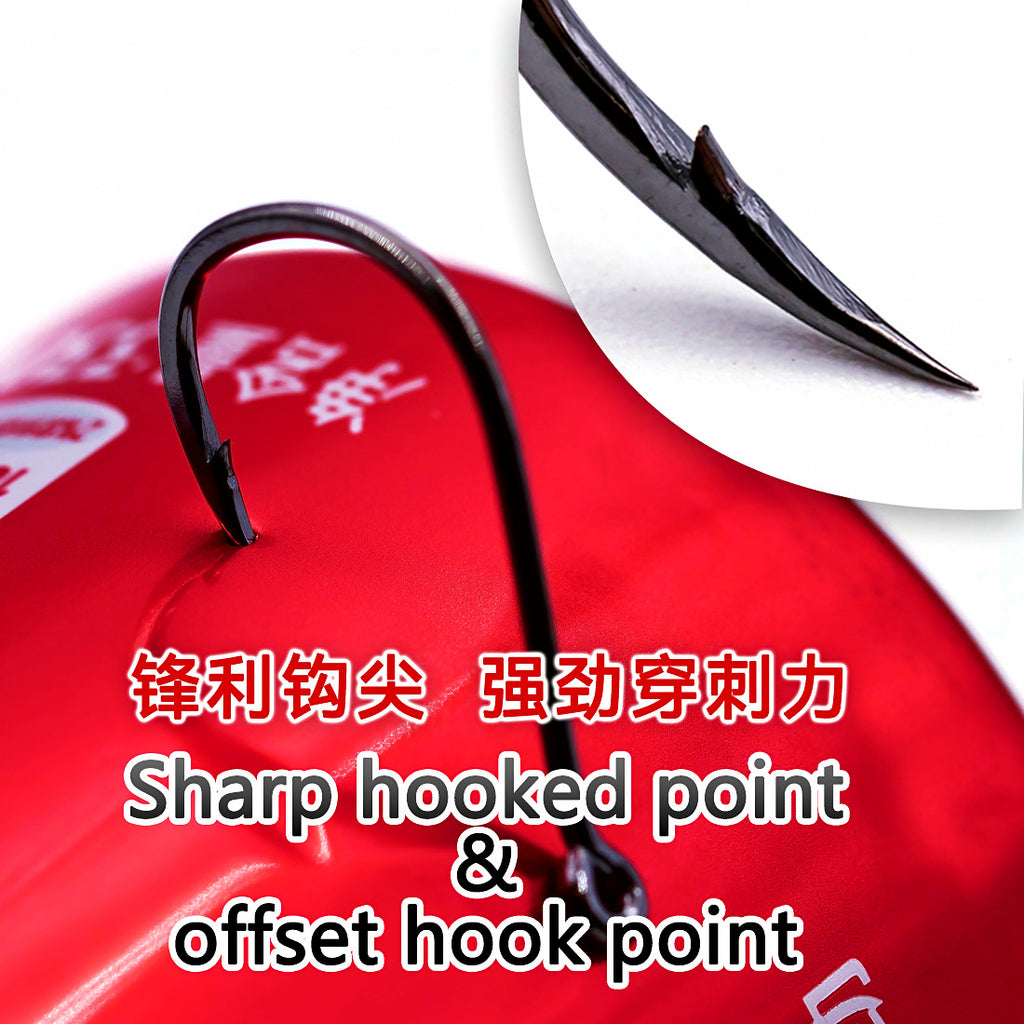 Black Iseni Hooks, Barbed Eyed Tube-Type, 50 pcs – product photo