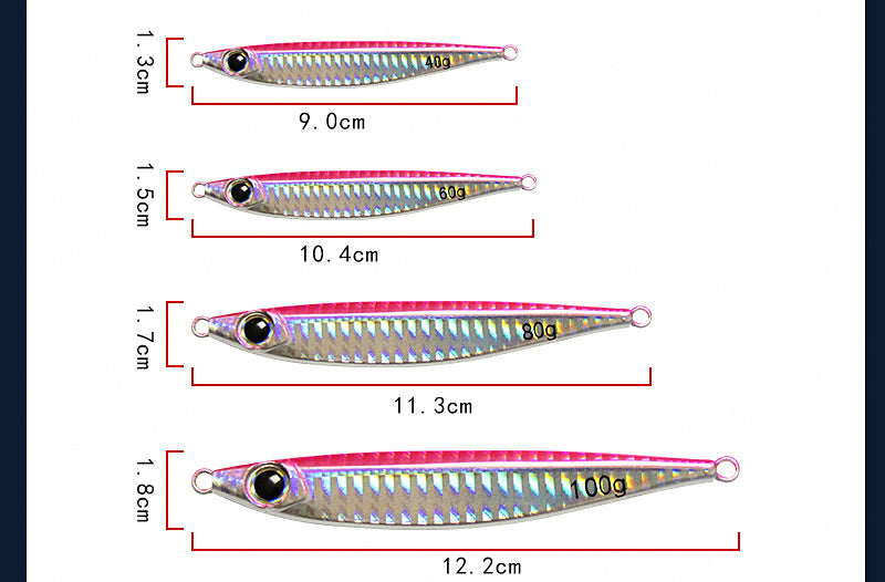 Fish-Shaped Metal Jig, 40–100 g (1.4–3.5 oz) – product photo