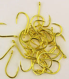 Gold Carbon Steel Fishing Hooks, 50 Pack, Sizes 0.3–12 – product photo