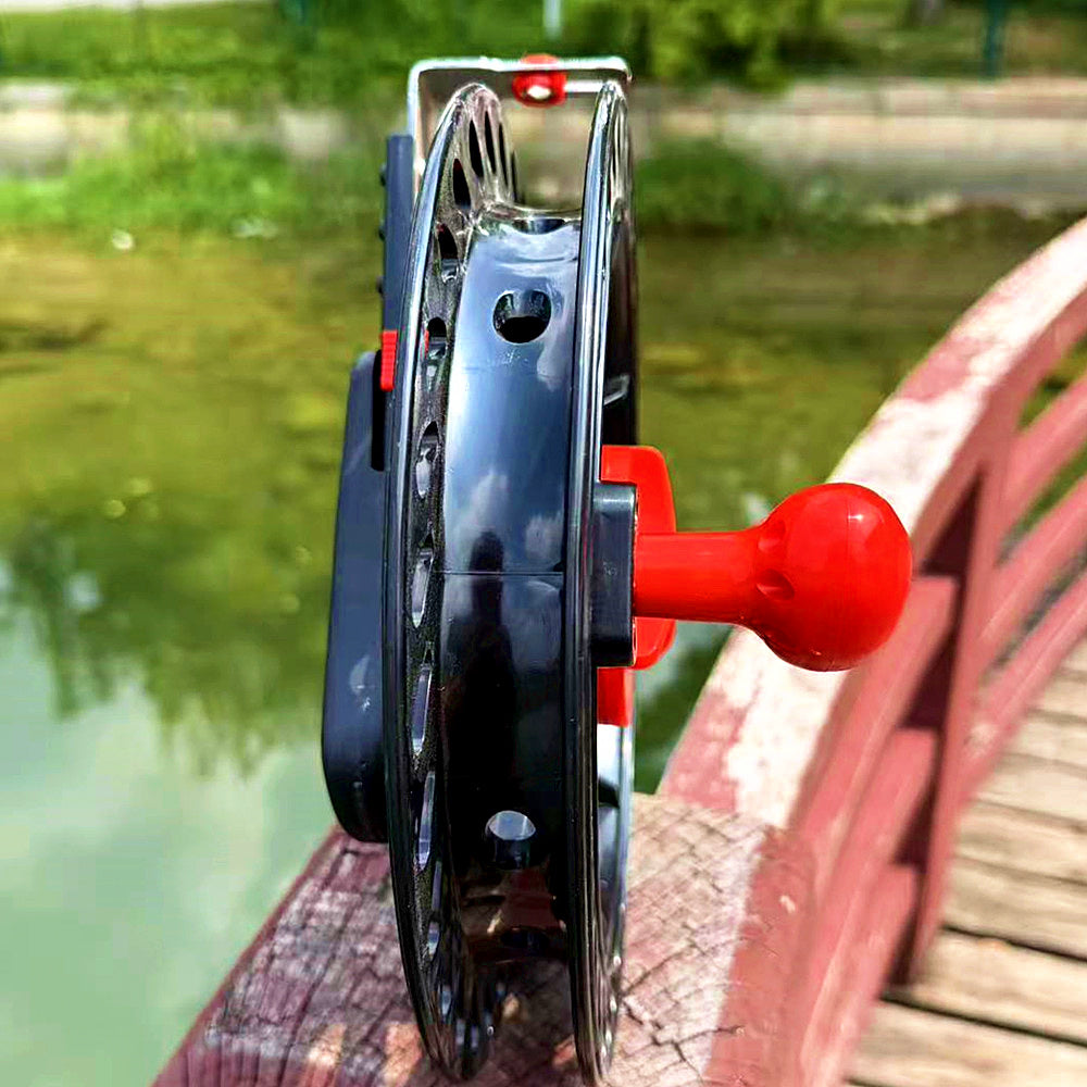 Black ABS Hand Reel, 25 cm (9.8 in), Left/Right Handle – product photo