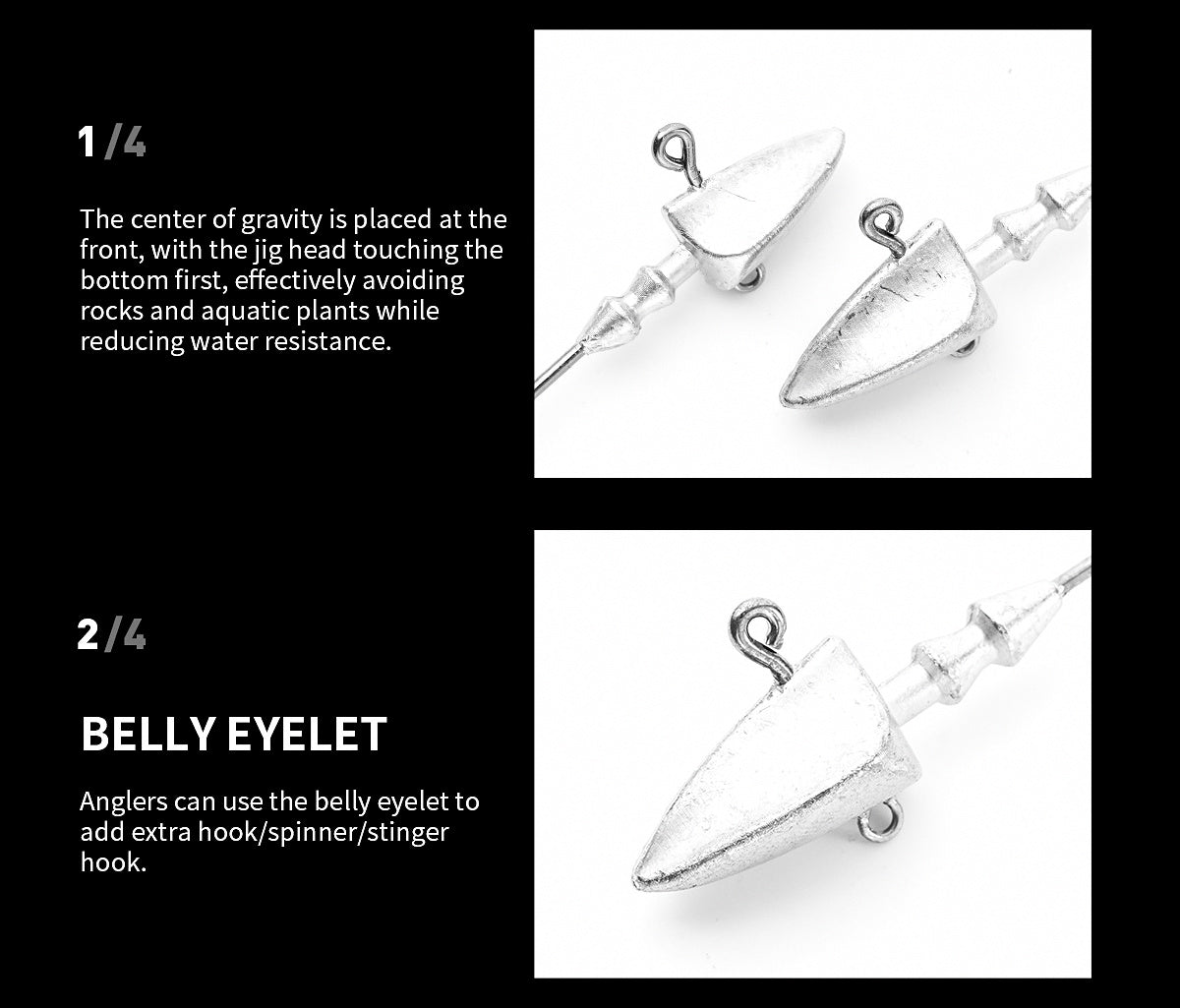 Jig Head Hooks for Soft Baits, 3.5–30 g (1/8–1 oz) – product photo