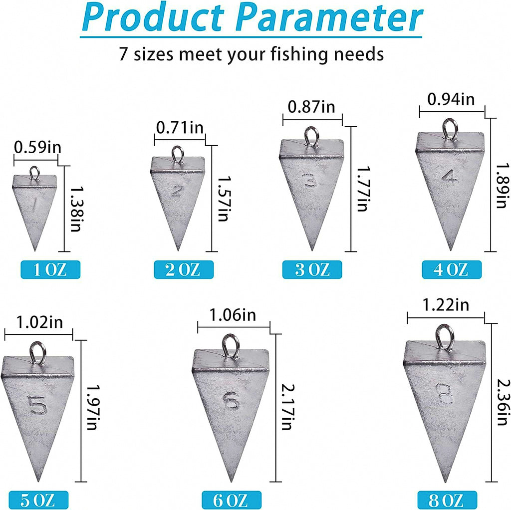 Pyramid Sinker with Eye, Lead, 1–16 oz (28–448 g) – product photo