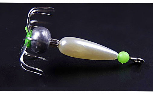 UV Pearl White Squid Jig, Tube Style with Hook – product photo