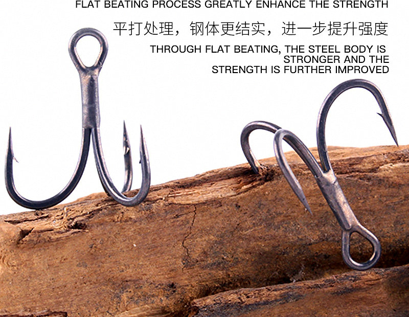 Titanium-Coated Treble Hooks, Sizes #1–#14, 20 or 50 Pack – product photo