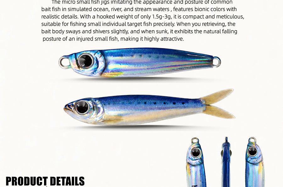 Micro Metal Jig Spoon, 1.5, 3 or 5 g (0.05–0.18 oz) – product photo