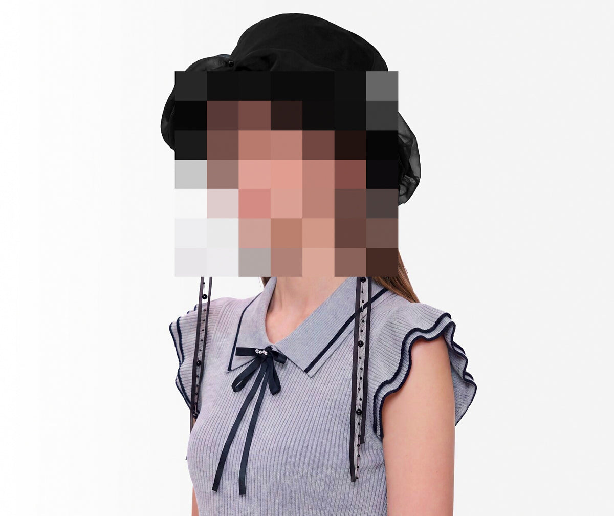 Women's Wide Brim Bucket Sun Hat, Silk, Black, 4.3 in Brim – product photo