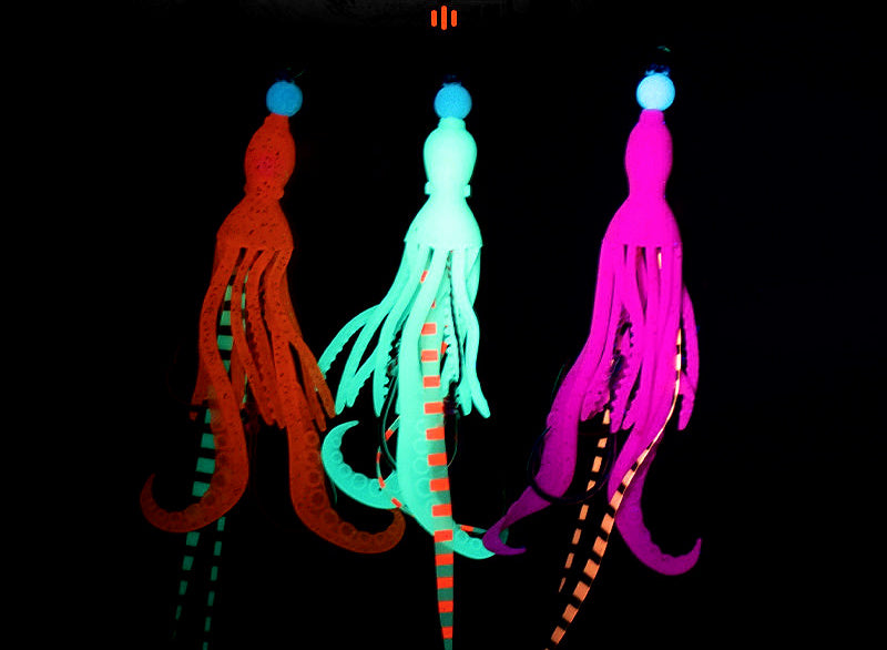 Octopus Skirt Assist Hook, UV Glow, 2 Sets per Pack – product photo