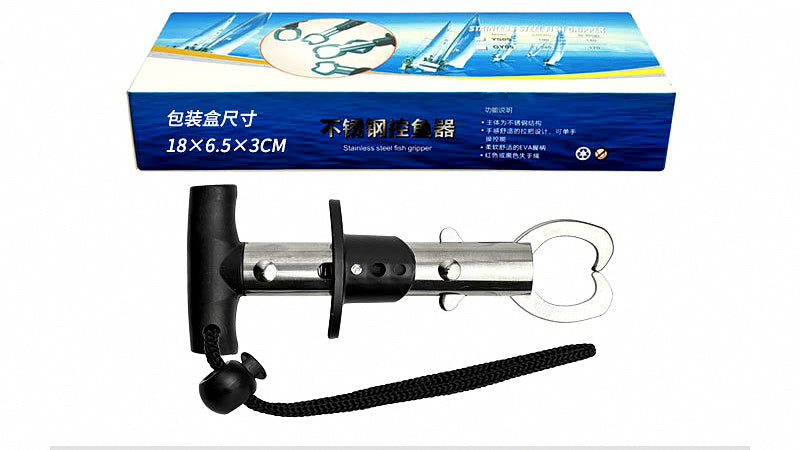 Stainless Steel Fish Gripper, T-Handle, Straight, Pistol Grip – product photo