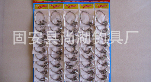 Wire Rigged Hook String, 5 Hooks per Rig, Sizes 5–12 – product photo