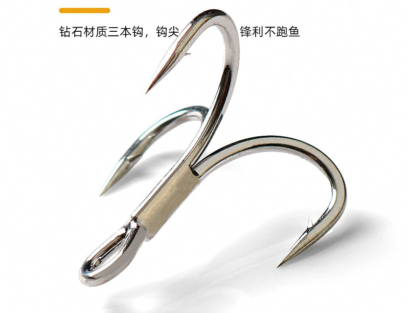 4X Strong Treble Hooks, Barbed, Sizes 1–8 (10-Pack) – product photo