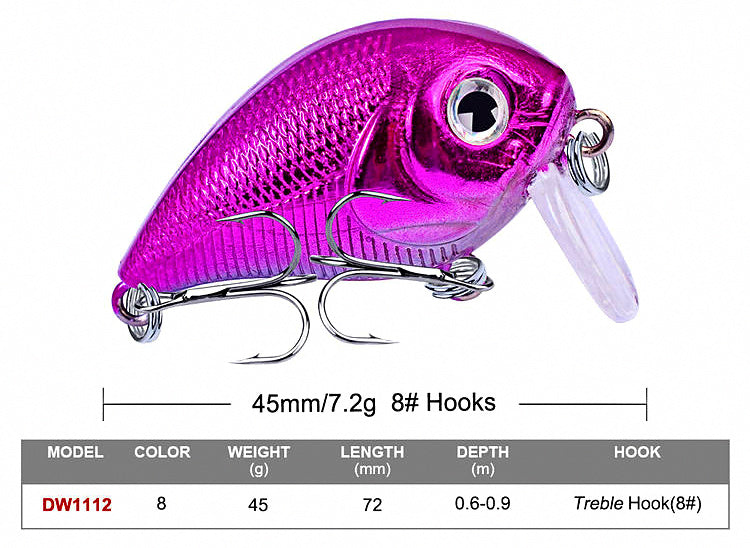 Compact Minnow Hard Bait, 4.5 cm (1.8 in), 7.2 g (0.25 oz) – product photo