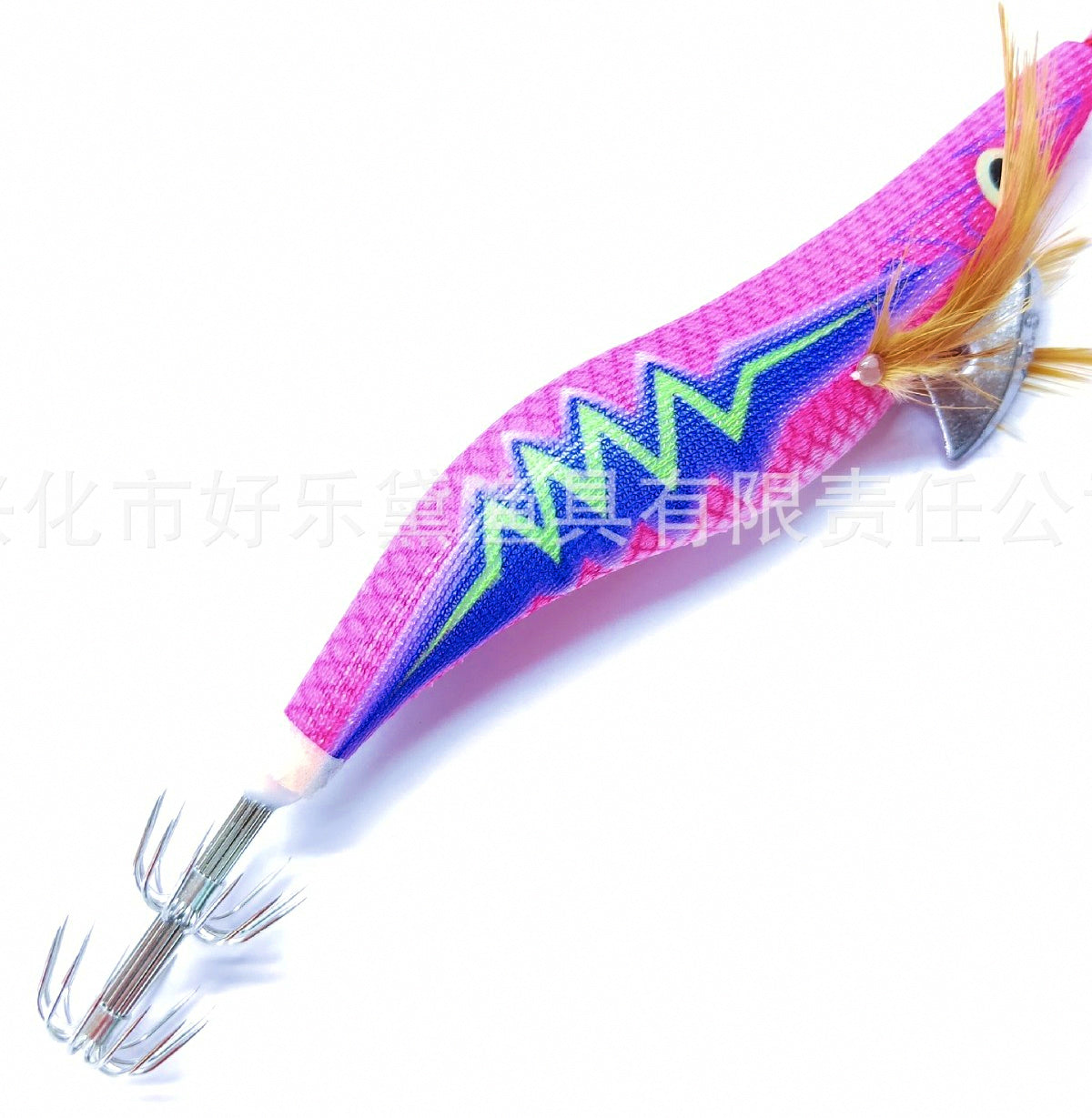 Glow Wooden Shrimp Squid Jig, Lightning Pattern, 2.5–3.5 Size – product photo