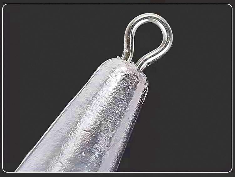 Willow Leaf Lead Sinker, Stainless Ring, 0.18–17.6 oz (5–500 g) – product photo