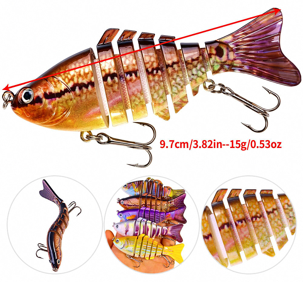 7-Section Jointed Swimbait Lure, 9.7 cm, 14.5 g (0.5 oz) – product photo
