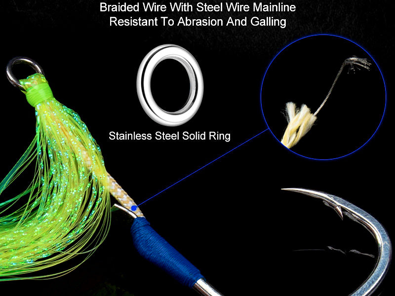 Wire Assist Hooks for Metal Jigs, 3-Pack, Sizes 2/0–5/0 – product photo