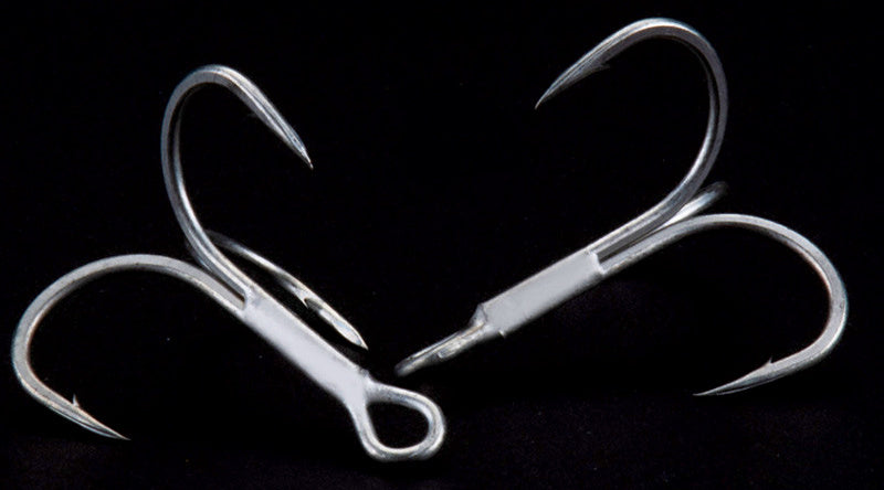 Carbon Steel Treble Hooks, Barbed, Plain or Feathered – product photo