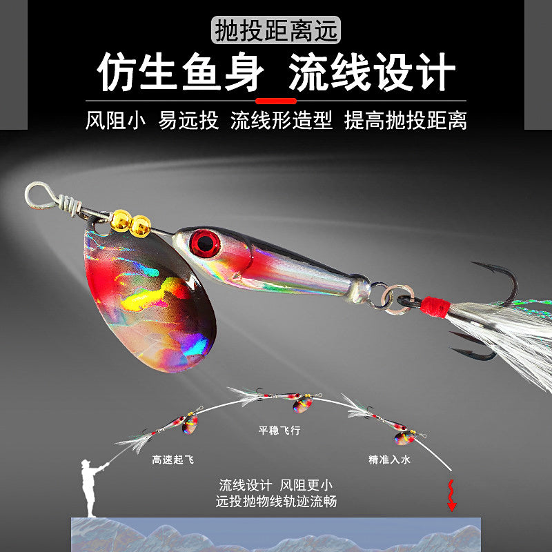 Spinner Lure with Feather Treble Hook, 4.5–20 g (0.16–0.71 oz) – product photo