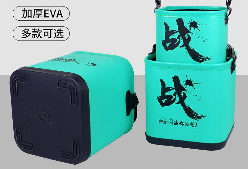 Foldable EVA Fishing Bucket with Lid, 18-24 cm – product photo