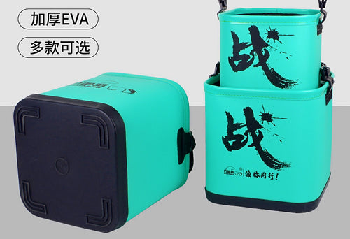 Foldable EVA Fishing Bucket with Lid, 18-24 cm – product photo