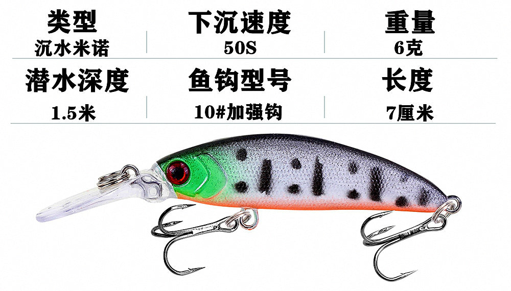 Deep Diving Long Lip Sinking Minnow Hard Bait – product photo