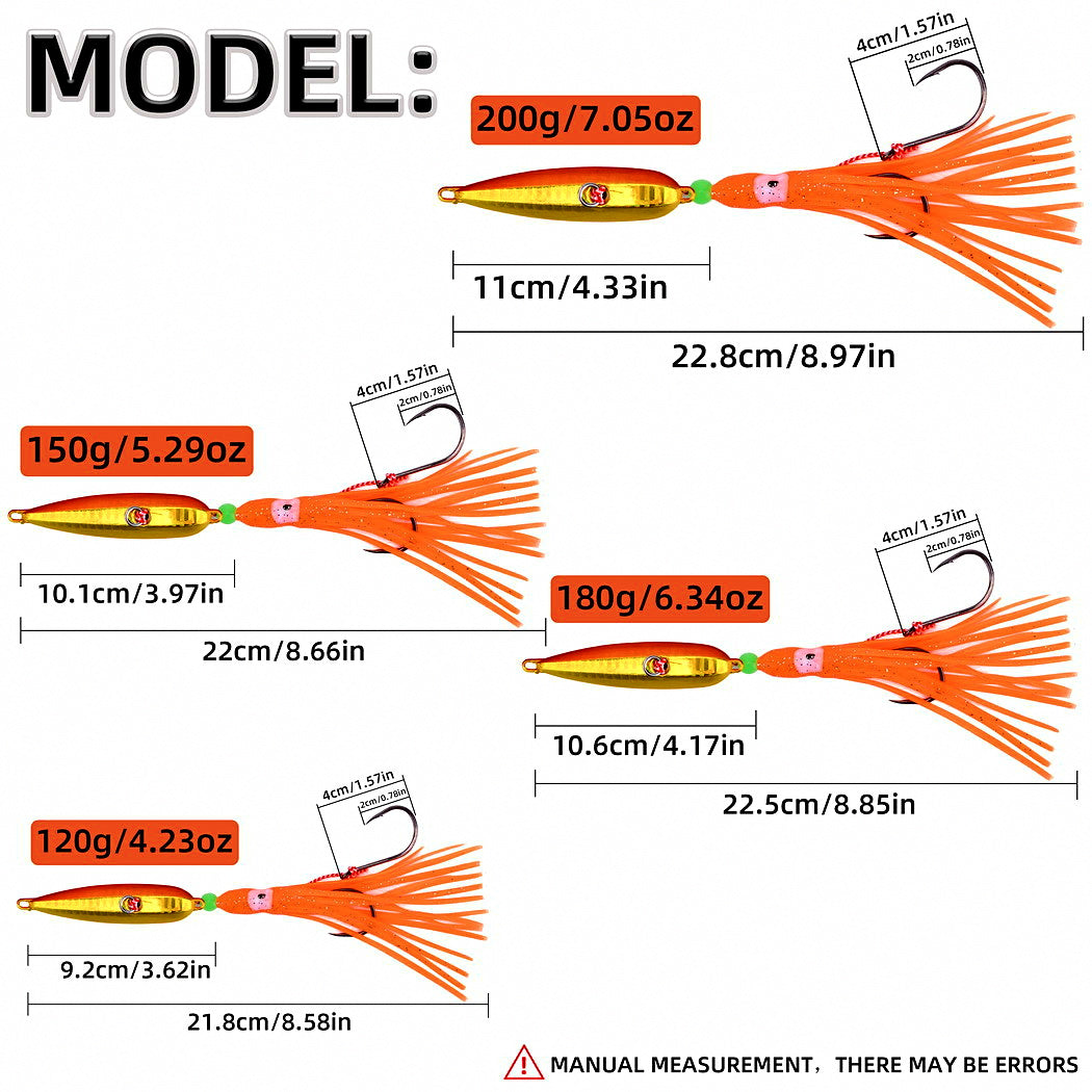 Slow Pitch Metal Jig, 40–200 g (1.4–7.1 oz) – product photo