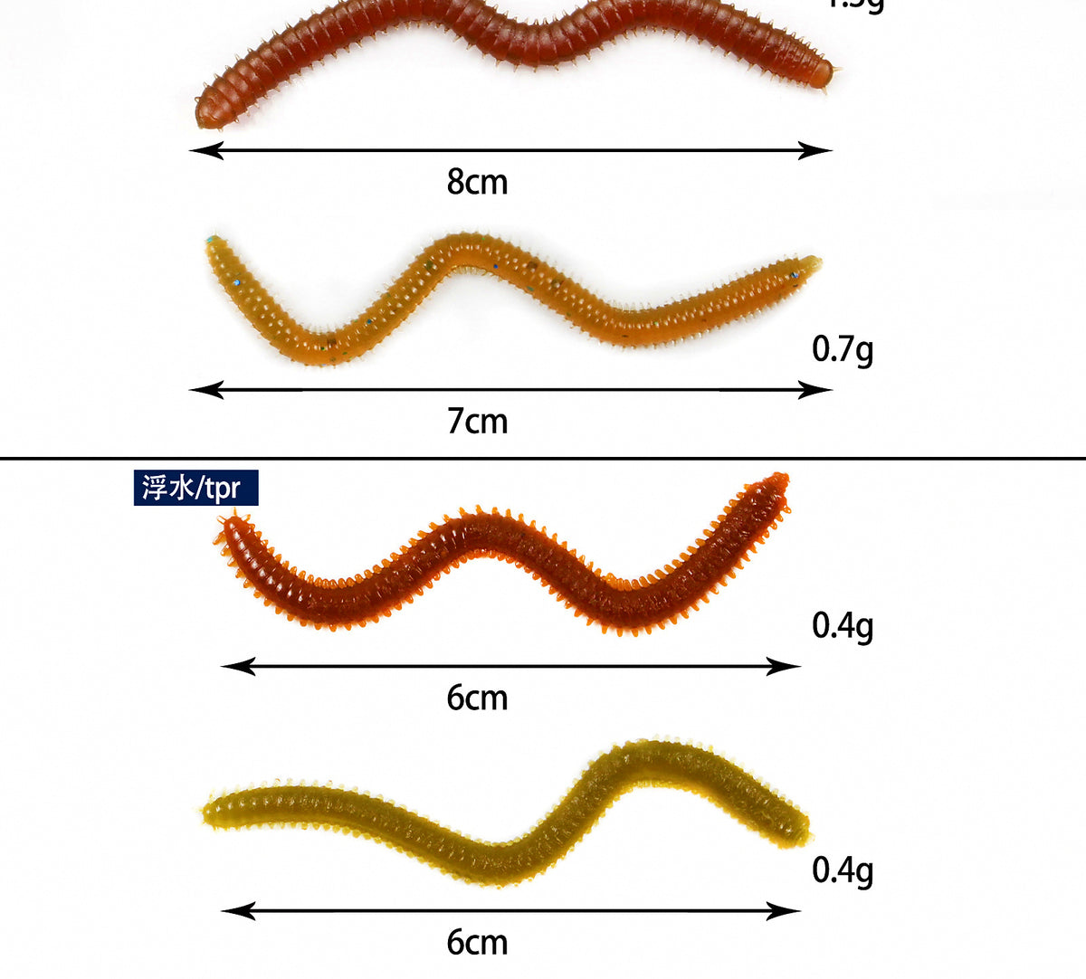 Soft Sandworm Lure Bait Pack, Sinking or Floating, 50/100 pc – product photo