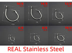 Stainless Steel Circle Hooks, Barbed, Sizes 6/0–16/0 – product photo