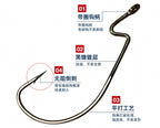 Wide Gap Offset Worm Hooks, Black Nickel, Size 4–3/0 – product photo