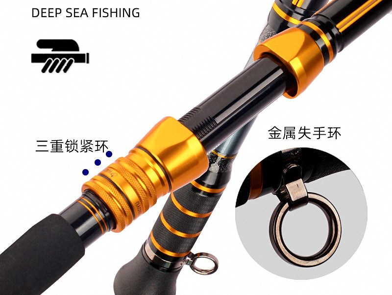 Fiberglass Electric Reel Boat Rod, 2-Piece, 10.6–35.3 oz Sinker – product photo