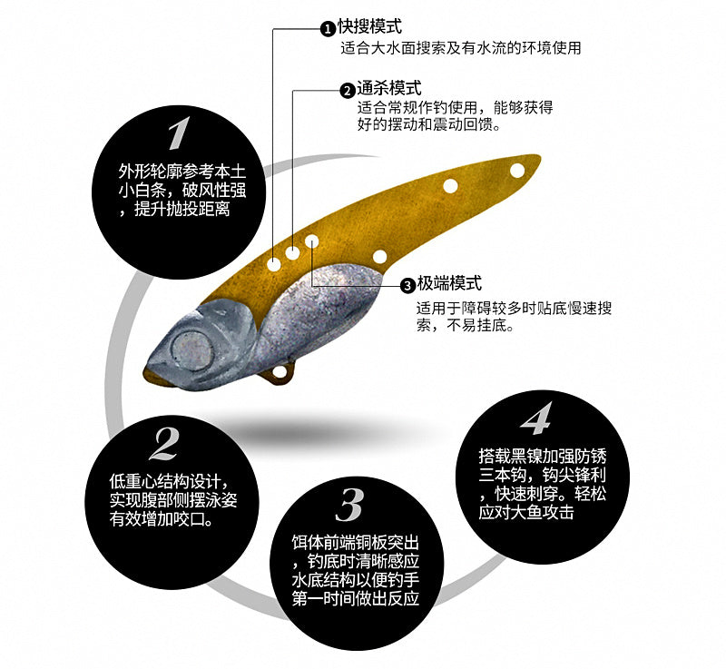 Metal VIB Lure, Long Cast, 3.5–13 g (0.12–0.46 oz) – product photo