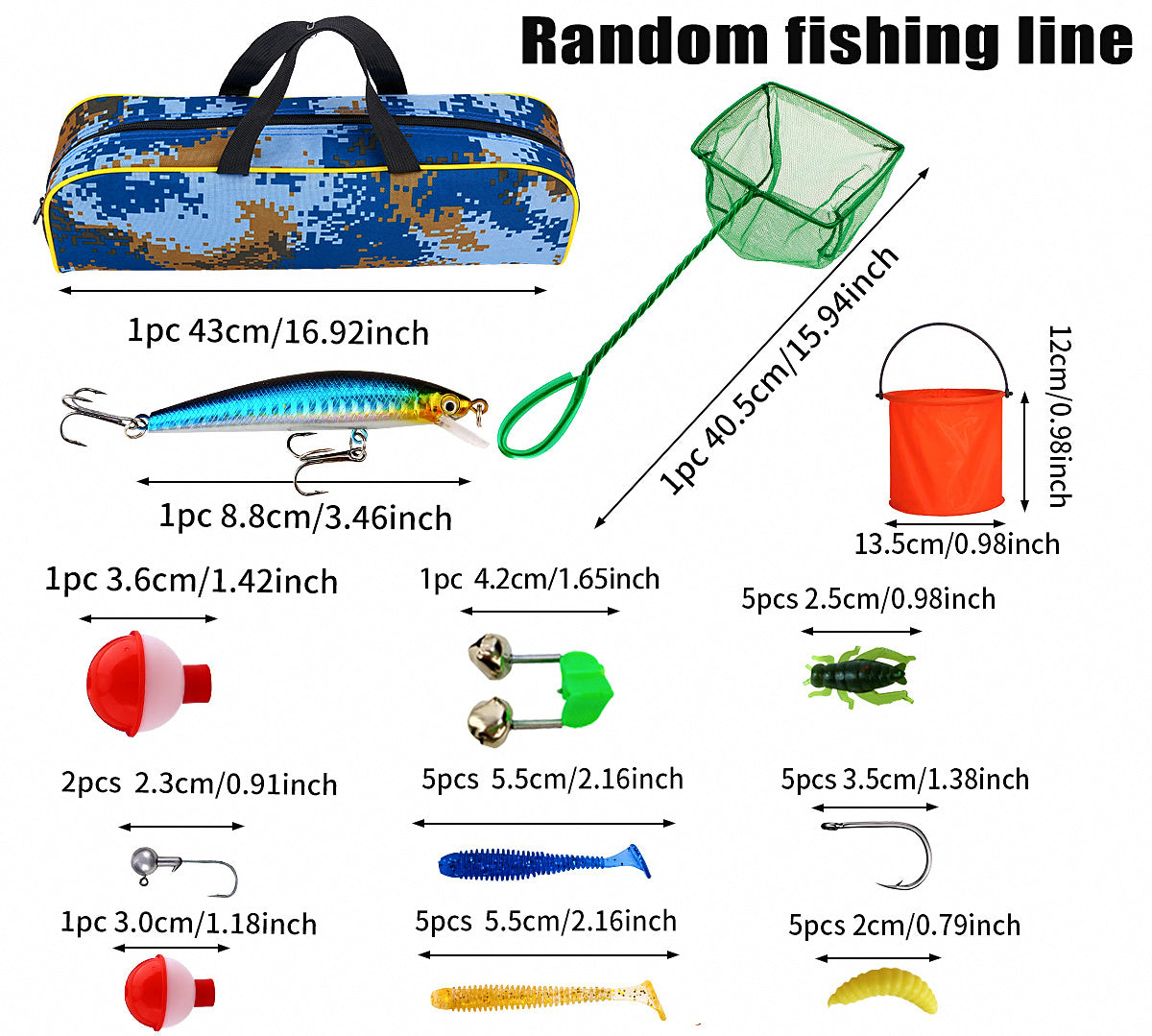 Fiberglass Spinning Rod & Reel Combo Kit, 1.8 m (5.9 ft) – product photo