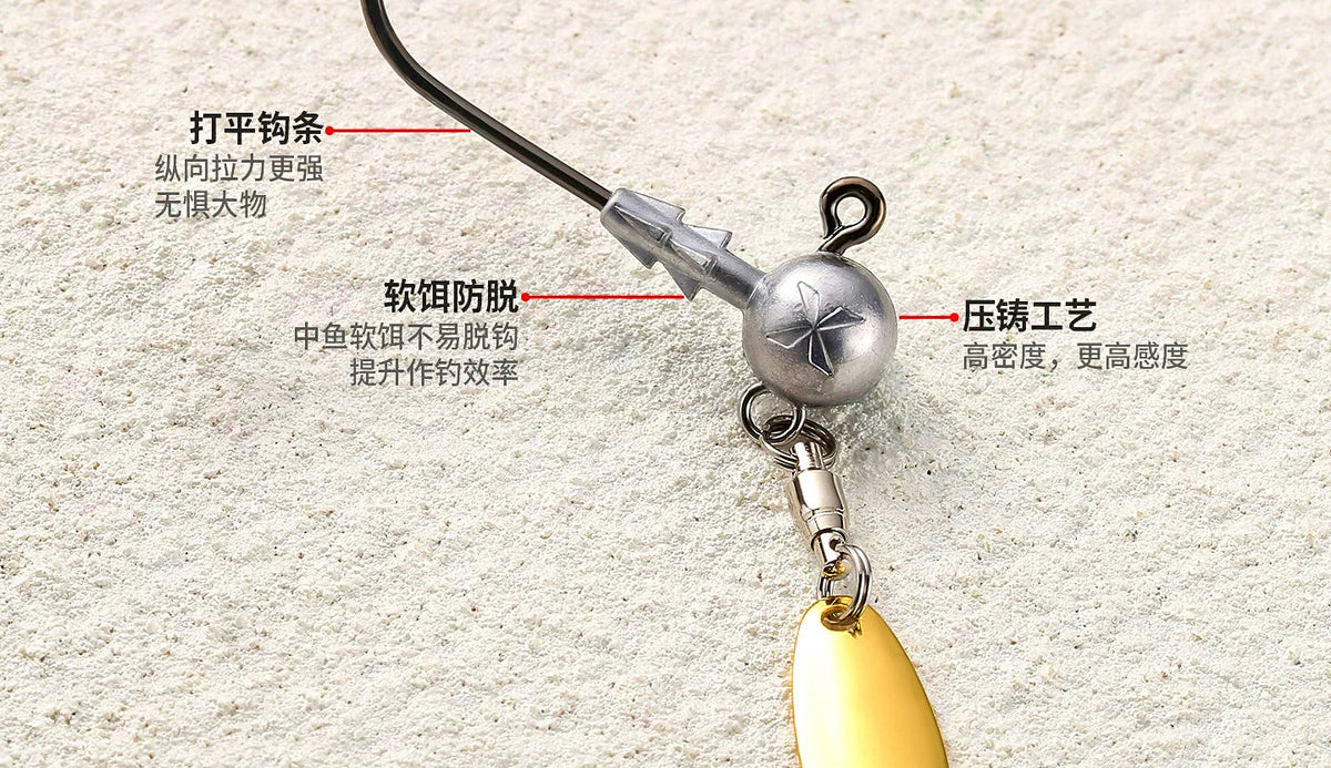 Willow Blade Spinner Jig Head Hooks, 3.5–7 g (0.12–0.25 oz) – product photo