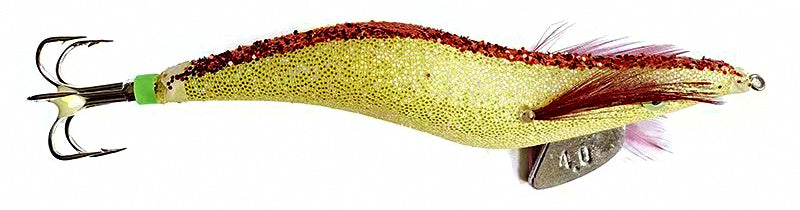 Glow Wood Shrimp Squid Jig, Six-Prong, Size 4.0 – product photo