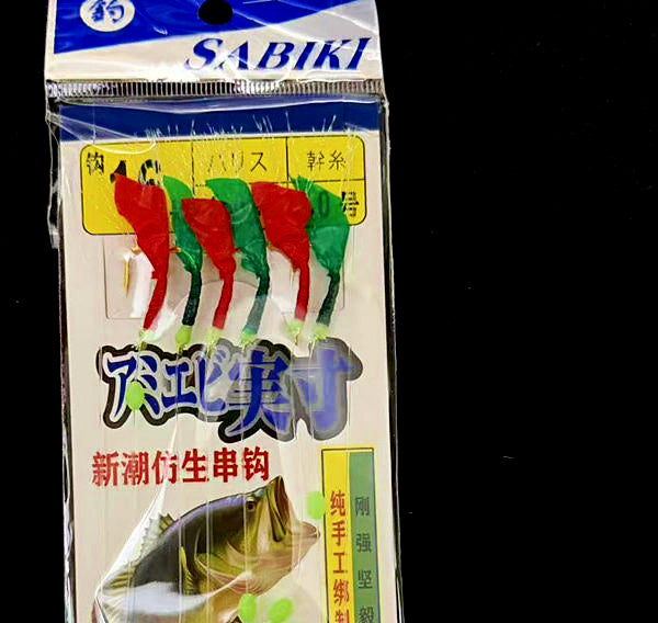 Sabiki Bait Rig, 6 Hooks, Red/Green Skin, 10-Pack – product photo