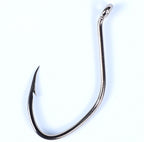 Offset Live Bait Hook, Size 6/0, Long Shank, Silver – product photo
