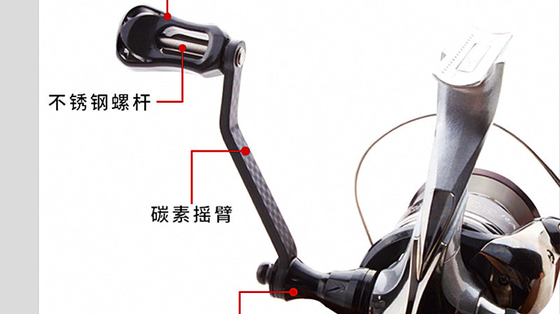 Carbon Fiber Single Reel Handle with Round Knob, Lightweight – product photo