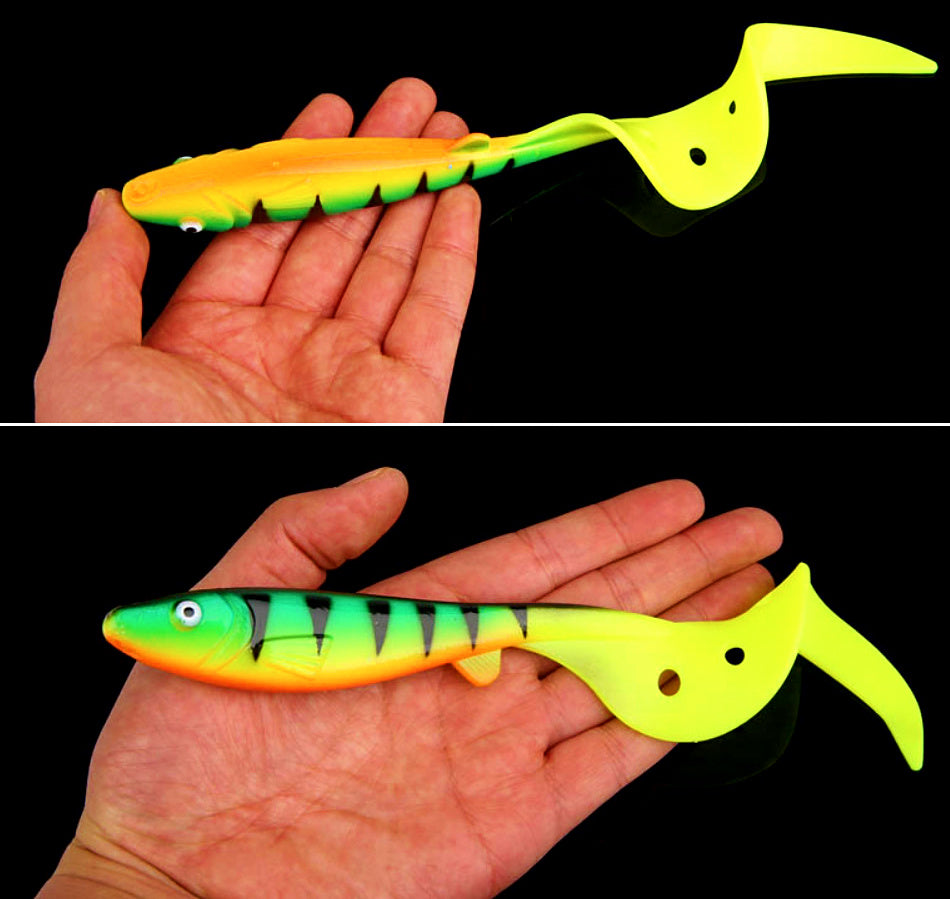 Saltwater Soft Plastic Swimbait, Curly or T-Tail, 16.5/19 cm – product photo