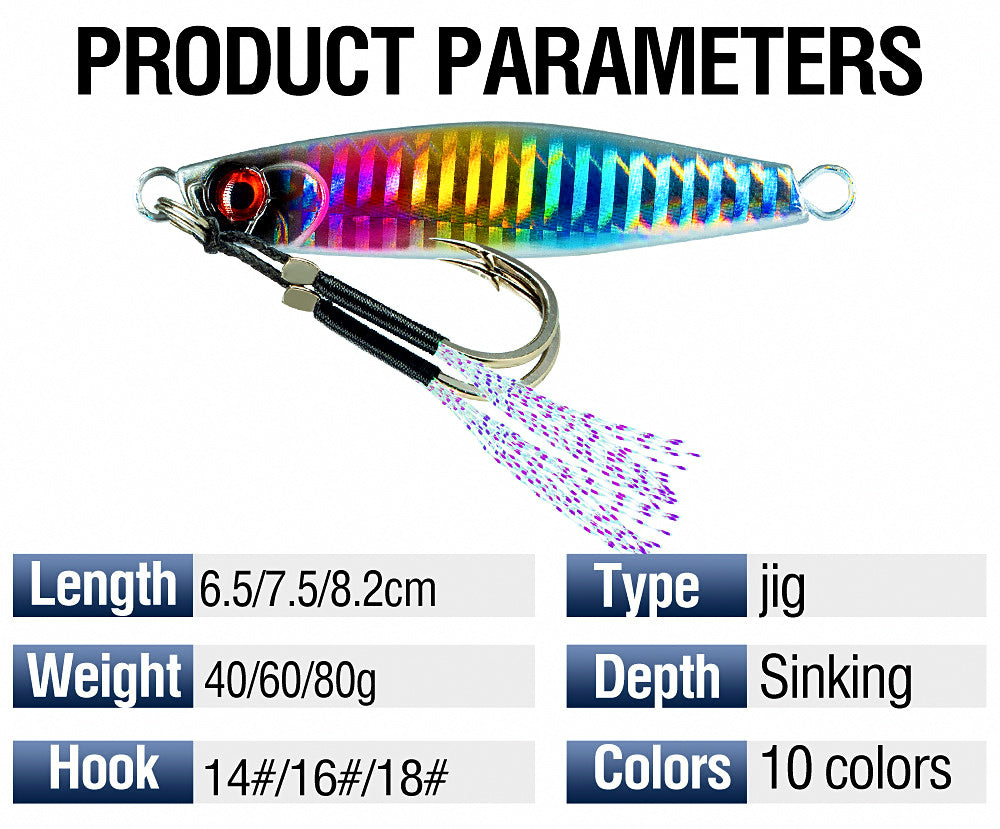 Casting Metal Jig, 40–80 g (1.4–2.8 oz), Glow Options – product photo