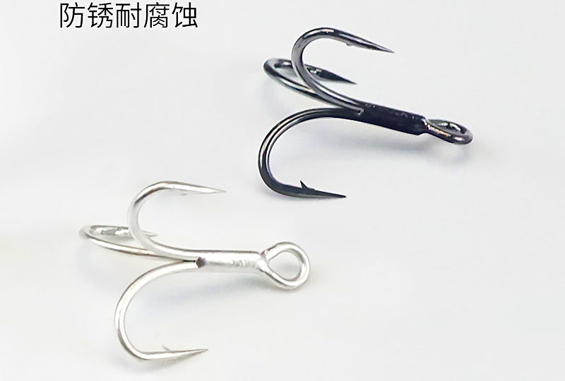 Barbed Treble Hooks, Tin or Black Nickel, 10-Pack, Sizes 2-10 – product photo