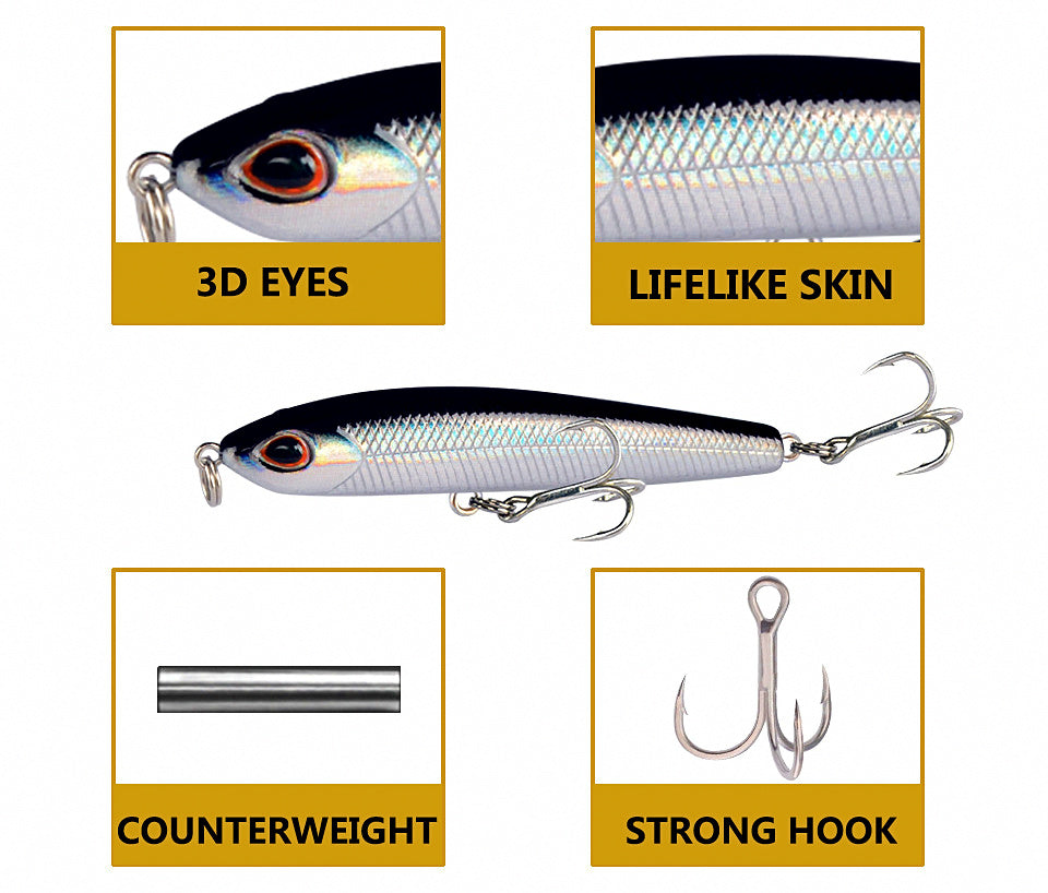 Sinking Pencil Lure, 7.5 cm (3 in), 9 g (0.3 oz) – product photo