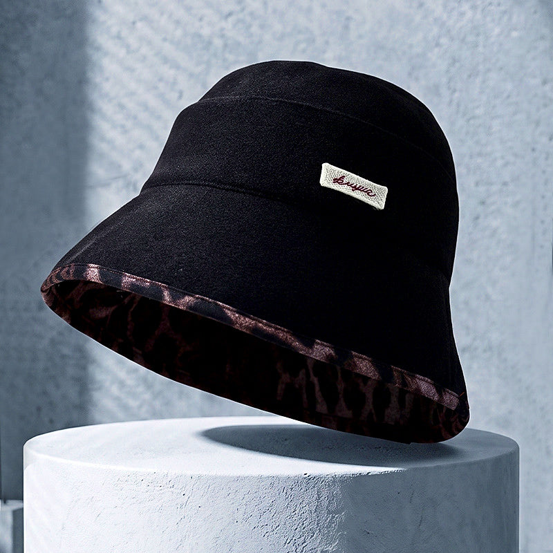 Reversible Leopard Print Bucket Hat, Adjustable, One Size – product photo