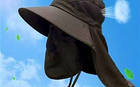 Wide Brim Sun Hat, Adjustable Foldable Fishing Hat – product photo