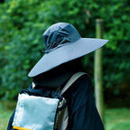 Wide Brim Sun Hat with Face Mask & Neck Flap, Adjustable