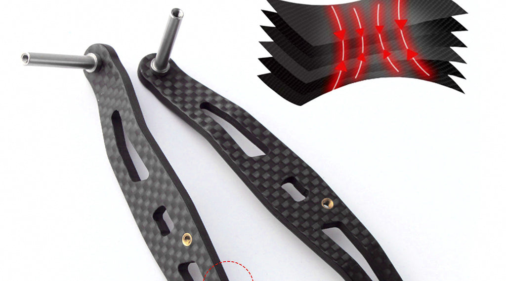 Carbon Fiber Double Handle for Baitcasting Reel, Round Knob – product photo