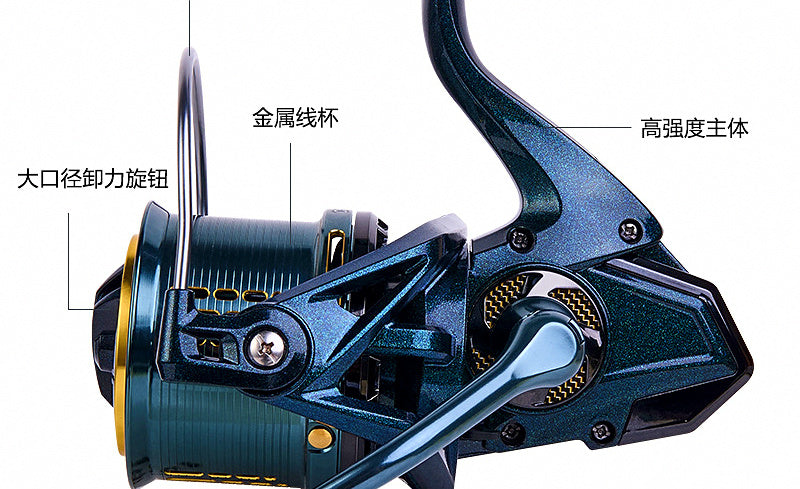 All-Metal Spinning Reel, Long Cast, Sizes 8000–14000 – product photo